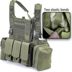 Customized Outdoor Tactical Vest Adjustable Camouflage Chest Rig with Pouches Multifunctional Training Vest Chest Rig Nylon Tactical Vest Rig with Adjustable Shoulder Straps Tactical Hunting Chest Rig Utility Tactical Vest Chest Rig for Men and Women