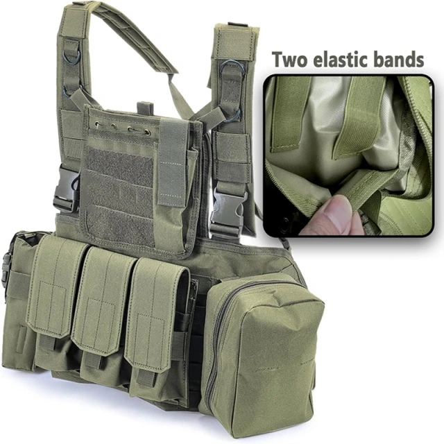 Customized Outdoor Tactical Vest Adjustable Camouflage Chest Rig with Pouches Multifunctional Training Vest Chest Rig Nylon Tactical Vest Rig with Adjustable Shoulder Straps Tactical Hunting Chest Rig Utility Tactical Vest Chest Rig for Men and Women