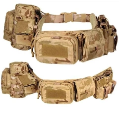 Universal Mountaineering Outdoor Tactical Waist Pack Real Multi-Functional Combination Belt Equipment Tactic Waist Belt  Hot selling Training Wear-resistant Adjustable Canvas Web Belt Wear-resistant Lightweight Tactical Belt