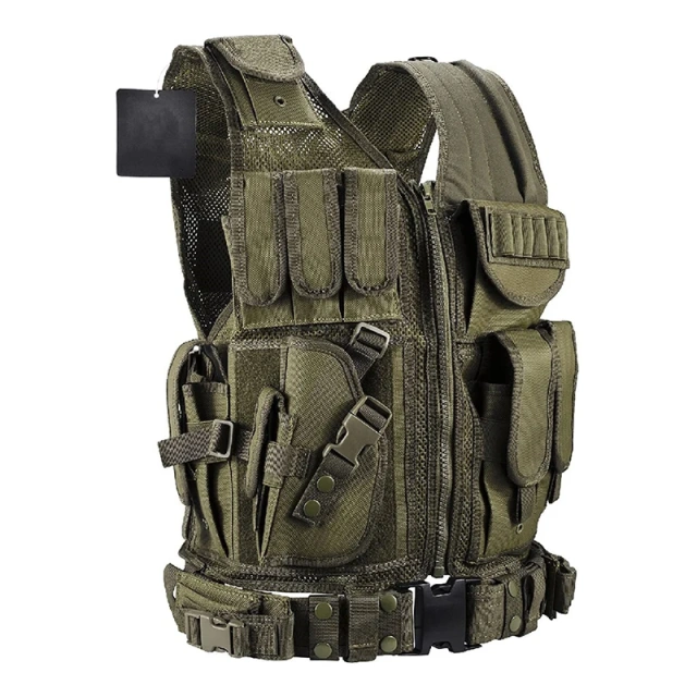 Hot Selling Outdoors Tactical Gear Vest for Training High Quality Training Vest Breathable Tactical Hunting Vest outdoors Breathable Training Vest Protective Wear-resistant Lightweight stab-proof Sports Training vest