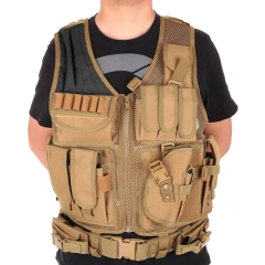 Wholesale Customized Outdoors Training Hunting Vest Breathable Tactical Vest Adjustable Assault Multifunctional Training Vest  Training outdoors Breathable Vest for Outdoor Hunting Assault Training 600D encrypted Nylon Fabric
