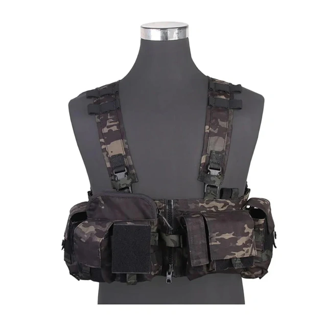 Custom Tactical Chest Rigs with Magazine Pouch Heavy Duty Camo Harness Tactical Vest Durable Tactical Chest Rig military Tactical Chest Rig Harness Outdoor Tactical Camouflage Chest Rig Heavy Duty Tactical Pouches Chest Rig