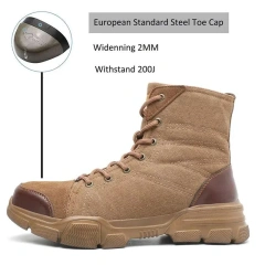 High Quality Durable Men Oxford Work Wear-resistant Boots Indestructible Work Shoes Desert Safety Boots Tactical Safety Shoes Construction Tactical Oxford Safety Shoes Waterproof Work Boots Anti-smash Shoe Puncture-Proof multifunctional Safety Shoes