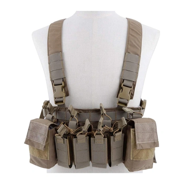 Tactical Chest Rig Vest Adjustable X Harness Hunting Vest with Mag Pouches for Training Tactical Chest Bag Rig Universal Tactical Chest Pack Rig Heavy Duty Nylon Tactical Chest Rig Adjustable Tactical Chest Rig with Mag Pouches