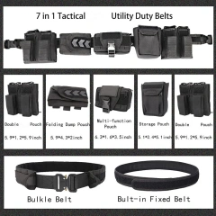 Mountaineering Tactical Sport Enthusiasts Belt Multifunctional Quick Release Rigger Belt Heavy Duty Training Belts for Men  Nylon Utility Belt with Multiple Storage Pocket Fast Release Buckles Adjustable Hiking Camping Outdoor Sport Tactical Belt