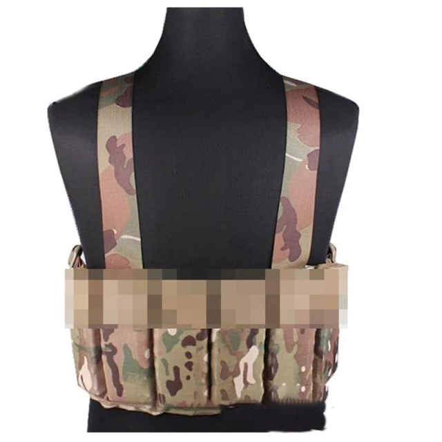 Customized Heavy Duty Camouflage Chest Rig Protective Tactical Vest for Hunting Multi-pouches Tactical Carrier Vest Best Selling Tactical Chest Gear Vest Training Hunting Vest with Magazine Pouch Camouflage Harness Chest Rig