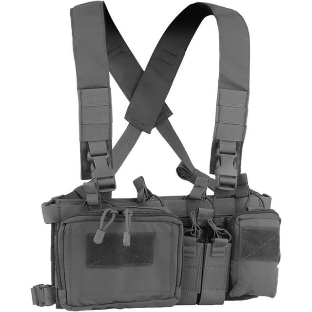 Tactical Chest Pack Tactical Molle Chest Rig with Multi-Pockets Mag Pouch Good Quality Tactical Rig Vest Outdoor Tactical Chest Mini Rig Multifunctional Adjustable Tactical Vest with Mag Pouches Camo Tactical Vest Rig