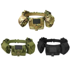 Detachable Tactical Training Waist Bag Hunting Mountaineering Tactical Duty Belts Utility Belt with Accessories Pouches  Multifunctional Wear-resistant Tactical Belt Men Nylon Webbing Belt with Heavy Duty Quick Release Buckle