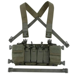 Customized Field Equipment Tactical Vest Detachable Tactical Chest Rig Good Quality Camouflage Tactical Vest Rig military Outdoor Chest Rig Tactical Vest for Training Camouflage  Hunting Molle Mag Pouches Tactical Chest Rig Bag