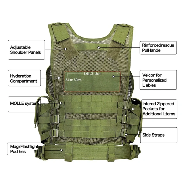 Customized Tactical Vest for Training High Quality Outdoors Hunting Training Vest Breathable Tactical Comfortable Training Vest  Hot selling outdoors Lightweight stab-proof Training Vest Senior outdoors security Training vest