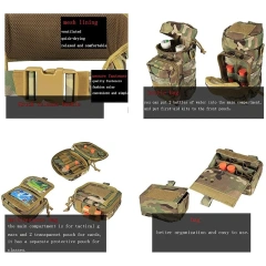 Adjustable Outdoor Multi Function Tactical Duty Belt Premium Lightweight Detachable Comfort Utility Belt With Tool Pouches  Sport enthusiasts Quick-release Buckle Modular Equipment Tactical Belts Multifunctional Oxford Camping tactic Waist Belt