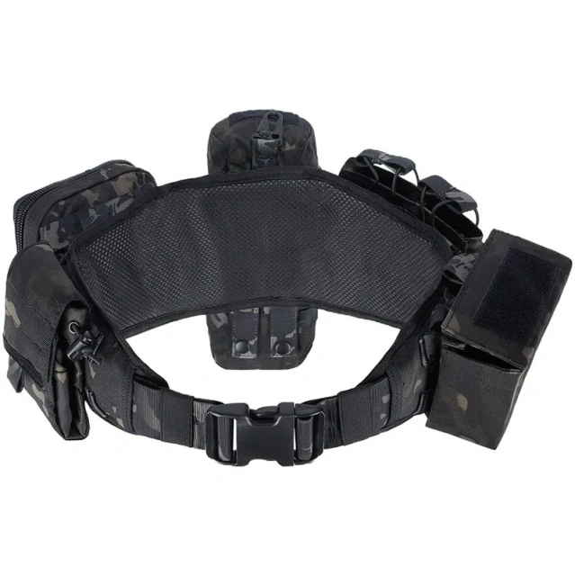 Premium Adjustable High Quality Breathable Tactical Battle Belt and Durable Duty Belt Outdoor Hunting Utility Adjustable Belt  Wholesale Lightweight stab-proof Men's Tactical Stretch Nylon Belt Pants Hiking Hunting Webbing Belt