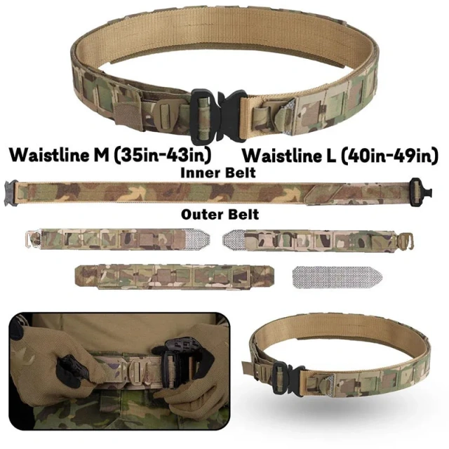 Multi-functional Practical Sport Enthusiasts Tactical Belt Set Quick Release Holster Medical Bag Tactic Training Waist Belt  Hot selling Durable Waterproof Men Nylon Work Heavy Duty Belt with Quick Release Sports Training Tactical Belt
