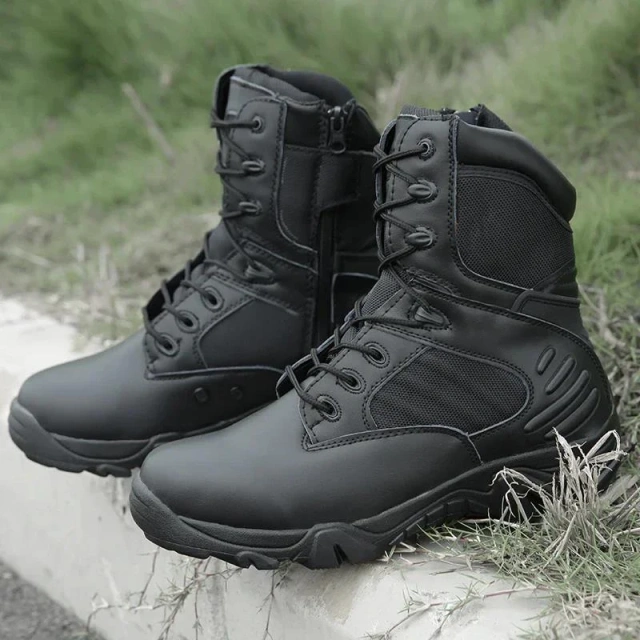 Durable Men Desert Tactical Boots Men Work multifunctional Shoes Waterproof Boot Lace Up Ankle Oxford wear-resistant Boots Hiking Outdoor Mountaineering wear-resistant Tactical Boots Tactical Lightweight Outdoor Non-Slip Waterproof Oxford Boots