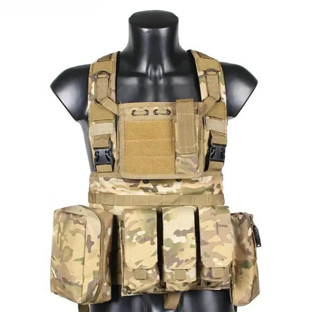 Good Quality Micro Tactical Chest Rig Multi-function Tactical Chest Rig Vest Outdoor Camouflage Harness Chest Rig  military Outdoor Tactical Vest Rig Pack Camouflage Tactical Chest Backpack Heavy Duty Tactical Rig for Chest
