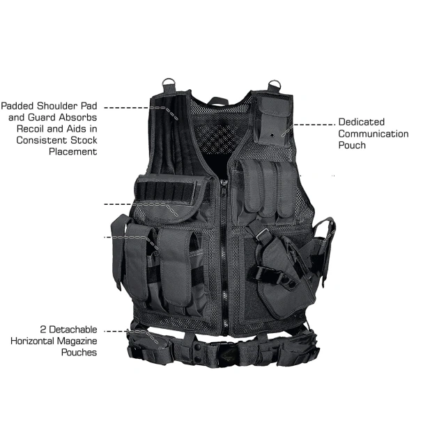 Wholesale Outdoor Good Quality Lightweight Training Tactical Vest Durable Training Vest Adjustable Tactical Vest for HuntingTraining Vest Hand for Outdoor Hunting outdoors Breathable Vest Adjustable durable security Training vest