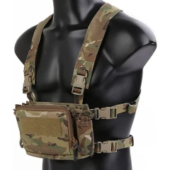 Tactical Micro Chest Vest Mini Style Tactical Chest Rig Multifunctional Camouflage Chest Rig for Unisex Outdoor Tactical Chest Rig Vest Camouflage Hunting Tactical Chest Rig With Magazine Pouch Tactical Camouflage Chest Rig