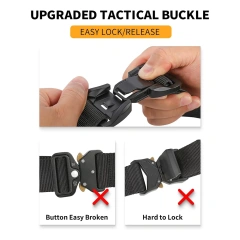 Durable Waterproof Men Wear-resistant Tactical Belt Stretch Nylon Web Outdoors Security Training Belt  Mountaineering Modular Equipment System Security Tactical Belt Duty Utility Versatile Modular versatile design Work Hunting Belt