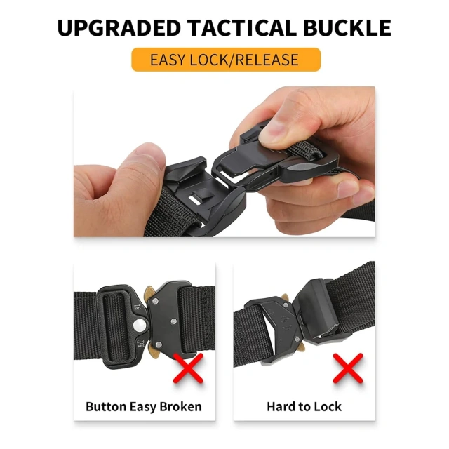 Durable Waterproof Men Wear-resistant Tactical Belt Stretch Nylon Web Outdoors Security Training Belt  Mountaineering Modular Equipment System Security Tactical Belt Duty Utility Versatile Modular versatile design Work Hunting Belt