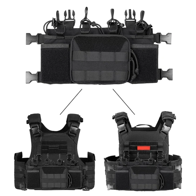 Tactical Gear Chest Rig Heavy Duty Tactical Vest MOLLE Chest Rigs Utility Tactical Chest Rig with Dangler Pouch Factory Direct Sales Utility Tactical Vest Chest Rig Tactical MOLLE Chest Rigs with Pouch Tactical Vest for Hunting