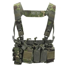 Field Equipment Tactical Chest Rig Vest with Mag Pouches Camouflage Tactical Chest Rig Multi-function Tactical Chest Rig military Training Chest Rig with Mag Pouch High Quality Tactical Chest Rig Molle Pouches Tactical Training Vest