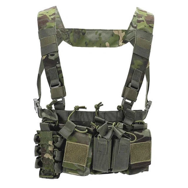 Field Equipment Tactical Chest Rig Vest with Mag Pouches Camouflage Tactical Chest Rig Multi-function Tactical Chest Rig military Training Chest Rig with Mag Pouch High Quality Tactical Chest Rig Molle Pouches Tactical Training Vest