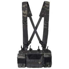 Tactical Equipment Vest with Magazine Pouch Tactical MOLLE Chest Rigs for Hunting Tactical Harness Chest Rigs Hot Selling Tactical Equipment Vest Rig Pack Carrier Vest Hunting Training Mini Chest Harness Utility Tactical Chest Rig