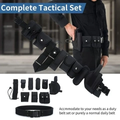 Duty Belts Training Tactical Modular Equipment Security Utility Belt with Components Pouches Bags Holster Gear Security Belts  Durable Waterproof multifunctional Wear-resistant Men’s Nylon Canvas Belt Adjustable Tactical Belt with Plastic Buckle