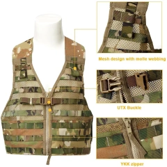 MOLLE Training Vest with Outer Pouches Durable Backpack and Hydration Pack Multicam Camo  Lightweight Training outdoors Breathable Vest Adjustable Paintball Vest with Removable Pouch  Oversized Training Vest Adjustable Breathable Assault Training Vest wi