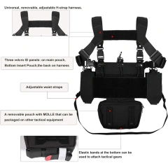 Multifunctional Tactical Chest Rig Vests Adjustable Tactical Vest with Mag Pouches Tactical Chest Mini Rig for Outdoor Training Equipment Tactical Vest Multi-function Tactical MOLLE Chest Rigs with Pouch Utility Tactical Vest Chest Rig