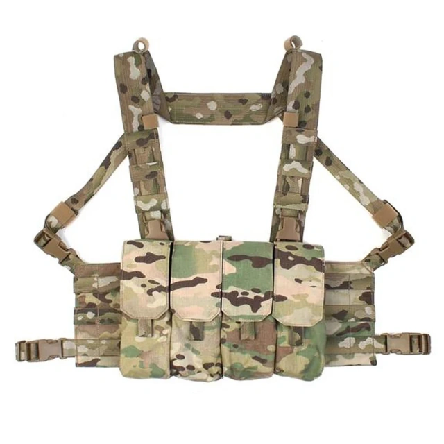 Customized Tactical Chest Rig Outdoor Camouflage Carrier Chest Rig High Quality Tactical Hunting Chest Rig Vest military High Quality Tactical Chest Vest Rig Tactical Vest with Multi-pockets Outdoor Training Hunting Vest