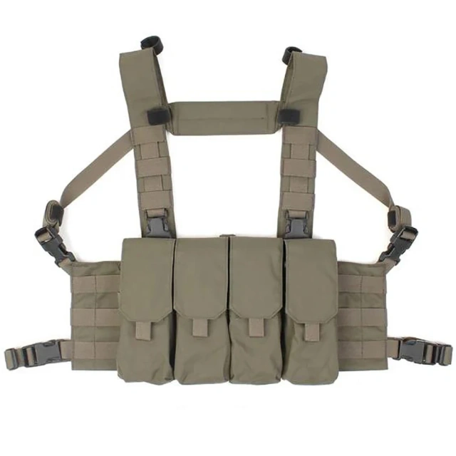 Customized Tactical Chest Rig Outdoor Camouflage Carrier Chest Rig High Quality Tactical Hunting Chest Rig Vest military High Quality Tactical Chest Vest Rig Tactical Vest with Multi-pockets Outdoor Training Hunting Vest