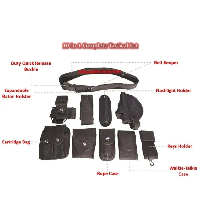 Security Tactical Duty Belt Modular Equipment Hunting Game Versatile Utility Adjustable Accessories Belt With Tool Pouches  Wear-resistant Lightweight Tactical Belt Men Hiking Rigger Nylon Web Utility Work Belts Quick Release Buckle