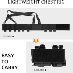 Lightweight Elastic Tactical Chest Rig Tactical Vest for Outdoor Good Quality Tactics Chest Rig Vest Customized Tactical Equipment Gear Hunting Vest Tactical Chest Harness MOLLE Rig Heavy Duty Tactical Chest Rig Vest