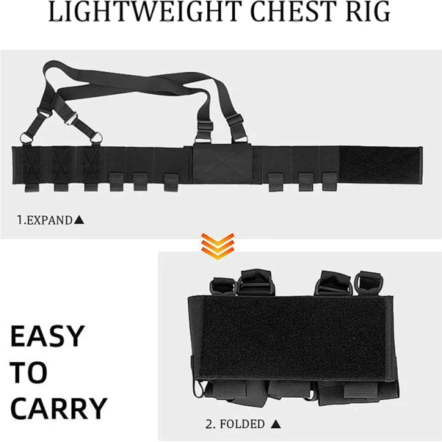 Lightweight Elastic Tactical Chest Rig Tactical Vest for Outdoor Good Quality Tactics Chest Rig Vest Customized Tactical Equipment Gear Hunting Vest Tactical Chest Harness MOLLE Rig Heavy Duty Tactical Chest Rig Vest