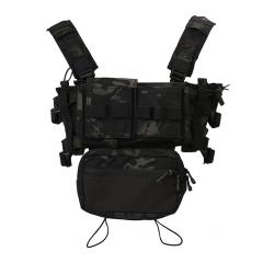 Best Selling Tactical Micro Chest Rig Tactical Modular Harness Vest Heavy Duty Camouflage Tactical Vest Chest Rig Tactical Belly Chest Rig Tactical Chest Harness Vest for Hunting Tactical Carry Chest Rig Harness