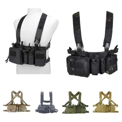 Top Selling Outdoor Tactical Accessory Chest Rig Sports Tactical Molle Vest Pouch Bag Carrier Tactical Camouflage Chest Rig Customized Tactical Chest Rig Tactical Micro Chest Rigs Heavy Duty Tactical Modular Vest With Mag Pouch