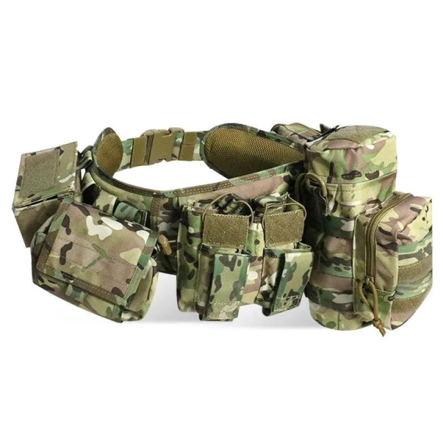 Premium Outdoor Hunting Gadget Pouch Waist Bag Adjustable Padded Sport Enthusiasts Duty Belts Tactical Utility with Holster  Durable Wear-resistant Training multifunctional Wear-resistant Elastic Belts Men Stretch Webbing Tactical Duty Belt