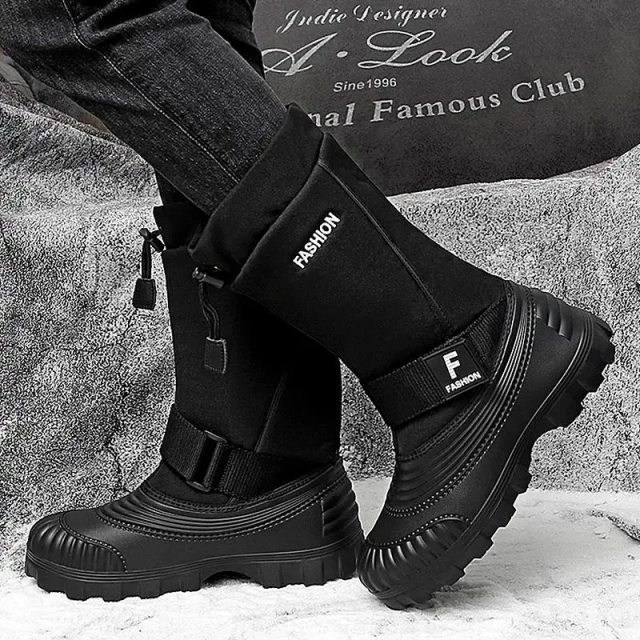Wholesale Oxford Winter Tactical Men Boots Platform Waterproof Non-slip Warm Work Boots Outdoor Male Mid-calf Fishing Boot High Quality Men's Snow Boots Oxford Outdoor Waterproof Plush Warm Boots Fashion Unisex Tactical Plus Velvet Warm Shoes