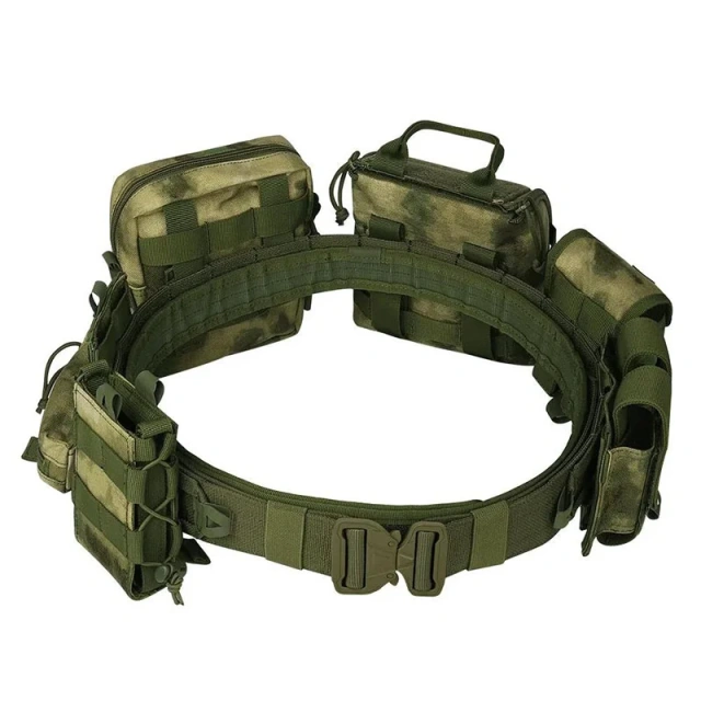Quick-release Buckle Tactical Belt Outdoor Training Use Pouch Hunting Accessories Tactical Belt Sport Enthusiasts Duty Belts  Adjustable Training Ratchet Belt Men Nylon Web Sports Training Tactical Belt with Automatic Slide Buckle