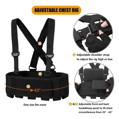 Elastic Tactical Chest Rig with Mag Pouch Outdoor Tactical Vest Chest Rig Heavy Duty Tactical Molle Chest Rig Tactical Camouflage Chest Rig Outdoor Hunting Tactical Chest Rig With Mag Pouch Tactical Molle Chest Rig Vest