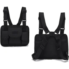 Outdoor Sports Gear Tactical Chest Rig Multi-Functional Tactical Vest ACU Tactical Chest Rig Pouch with Strap Heavy Duty Tactical Gear Chest Rig Bags for Outdoor Camouflage Tactical Vest Outdoor Tactical Chest Rig