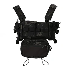 Best Selling Tactical Micro Chest Rig Tactical Modular Harness Vest Heavy Duty Camouflage Tactical Vest Chest Rig Tactical Belly Chest Rig Tactical Chest Harness Vest for Hunting Tactical Carry Chest Rig Harness