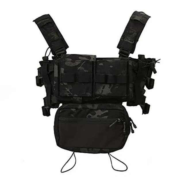 Best Selling Tactical Micro Chest Rig Tactical Modular Harness Vest Heavy Duty Camouflage Tactical Vest Chest Rig Tactical Belly Chest Rig Tactical Chest Harness Vest for Hunting Tactical Carry Chest Rig Harness