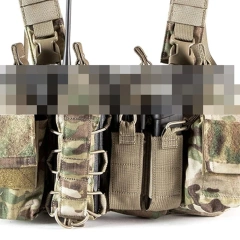 Outdoor Chest Rig Bag Vest Multi Functional Adjustable Training Tactical Chest Rig Bag Heavy Duty Tactical Chest Rig Field Camouflage Tactical Chest Rig Vest Outdoors Training Tactical Molle Vests Quick Release Tactical Chest Rig Vest