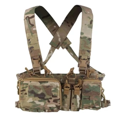Top Selling Tactical Gears Chest Vest Lightweight Tactical Modular Chest Rig with Mag Pouch Multifunctional Tactical Rig military Tactical Chest Rig Equipment Gear Camo Tactical Vest Rig Heavy Duty Tactical Chest Harness MOLLE Rig