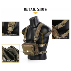 Good Quality Unisex Tactical Micro Chest Vest for Outdoor Mini Style Tactical Backpack Vest Tactical Molle Chest Rig Customized Outdoor Molle System Tactical Chest Rig High Quality Hunting Tactical Vest Gear Chest Rig for Hunting