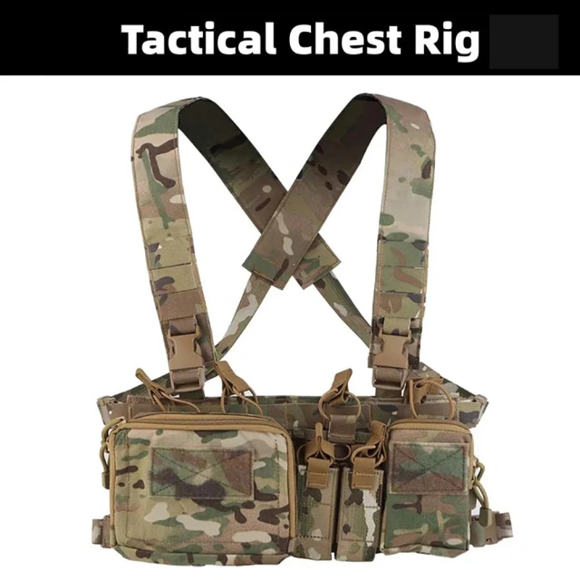 Outdoor Tactical Chest Rig for Hunting Lightweight Tactical Chest Vest with Mag Pouch Tactical Modular Chest Rig Customized Field Equipment Tactical Vest Detachable Tactical Chest Rig Good Quality Camouflage Tactical Vest Rig
