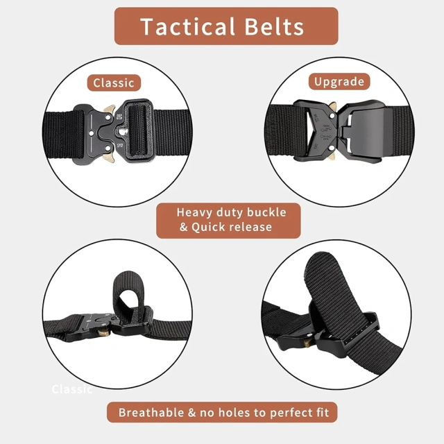 Wholesale Men Nylon Tactical Ratchet Belt Riggers Work Belts Adjustable Quick-Release Training Gift Belts  Outdoor Tactical Flashlight Pouch wear-resistant Sets Multifunctional Utility Kit Belt Hiking Duty Belt Security Duty Belts