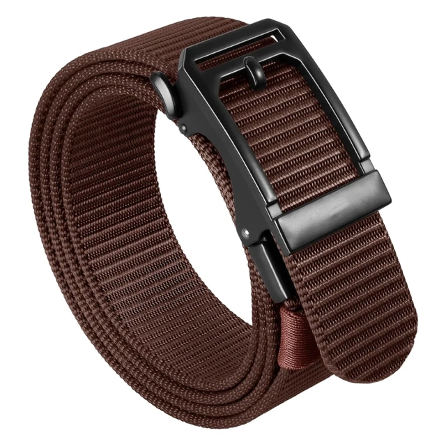 Adjustable Training Nylon Web Work Belt with Automatic Slide Buckle Adjustable Men's Ratchet Tactical Belt  High Quality multifunctional Duty Belt Double Snaps Security Tactical Belt Equipment wear-resistant Belts Accessories